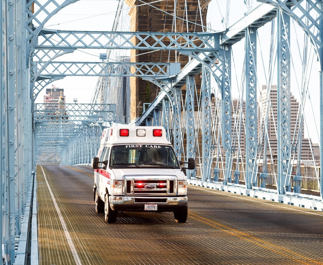 image of truck on bridge